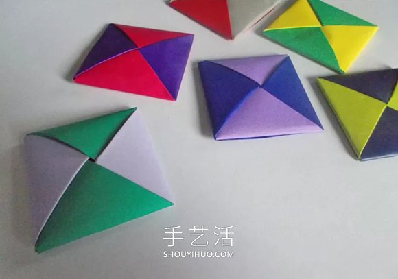 儿童手工折纸手牌玩具的折法图解教程(图5)