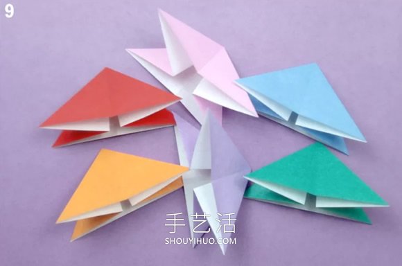 儿童折纸吹气旋转玩具的折法图解教程(图2) 儿童折纸吹气旋转玩具的折法图解教程(图2)
