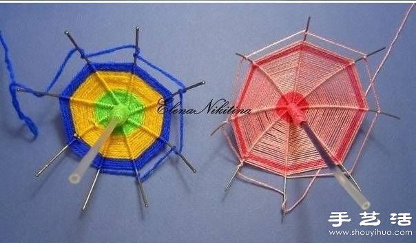 铁丝+圆珠笔芯+毛线 手工制作迷你遮阳伞(图3)