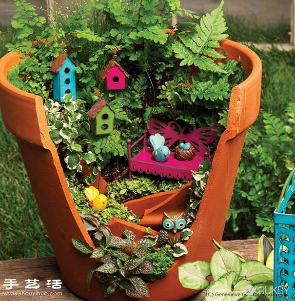 破花盆变废为宝DIY制作超美的创意盆栽(图11)