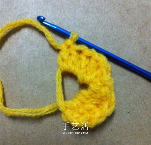 看着像一只奶油桃子！可爱心形的钩针编织图解(图4)