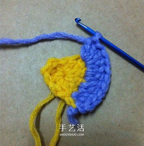 看着像一只奶油桃子！可爱心形的钩针编织图解(图5)