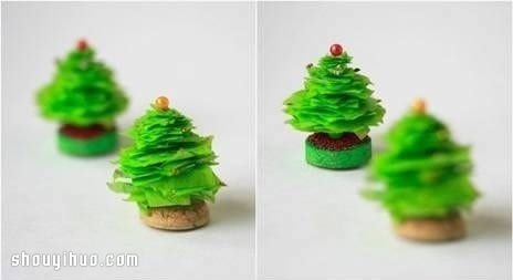 简单迷你圣诞树小装饰品摆件DIY手工制作 - 诺云双维造物网