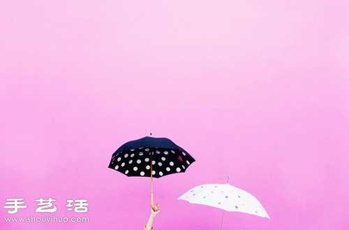 创意手工：用胶带DIY清新的斑点雨伞/阳伞(图3)