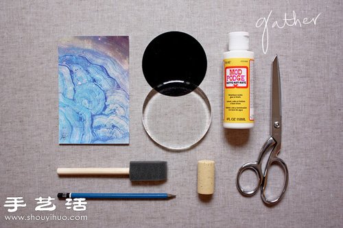 创意手工制作超美星云图案镇纸(图2)