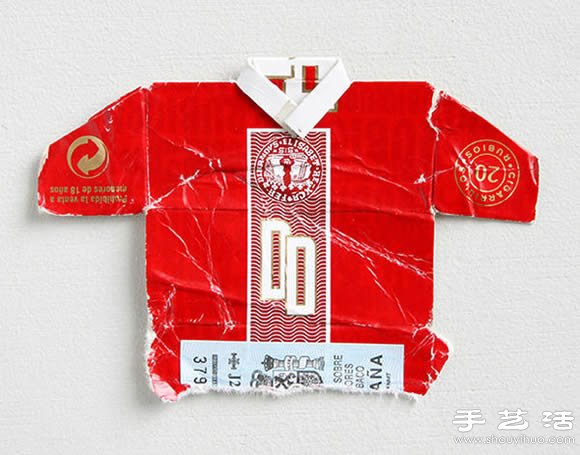 香烟盒废物利用DIY制作世界杯足球队服(图4)