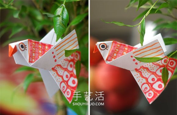 适合学龄前孩子！最简单折纸小鸟图解教程(图5)