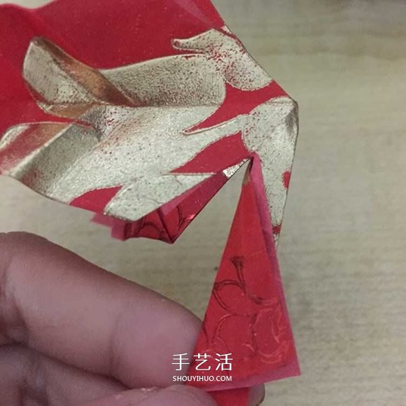 简易折纸枫叶的教程 红包纸折枫叶折法图解(图8)