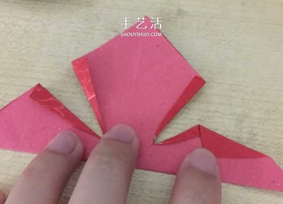 简易折纸枫叶的教程 红包纸折枫叶折法图解(图3)