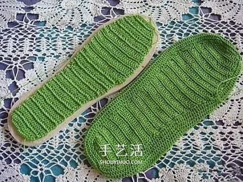 色彩活泼拖鞋的织法 手工编织人字拖鞋图解(图3)