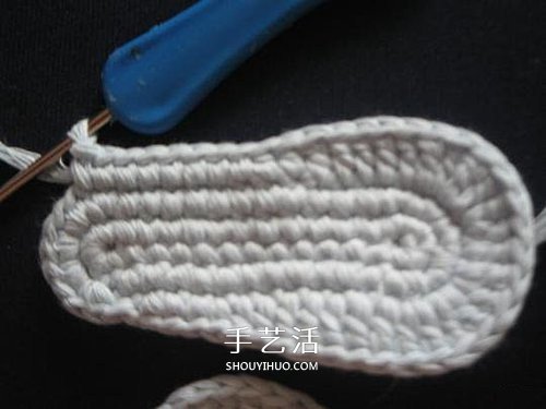 宝宝保暖毛线鞋的编法 手工编织婴儿鞋图解(图12)