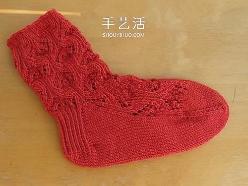 带花纹宝宝袜子的织法 棒针编织婴儿袜图解 - 诺云双维造物网