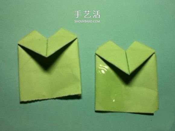 折叠四个爱心 组合成代表幸运的四叶草图解(图16)