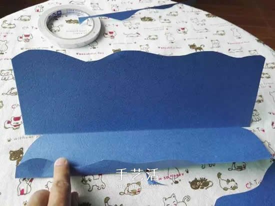 儿童简单纸玩具制作 可以控制海豚游来游去(图6)