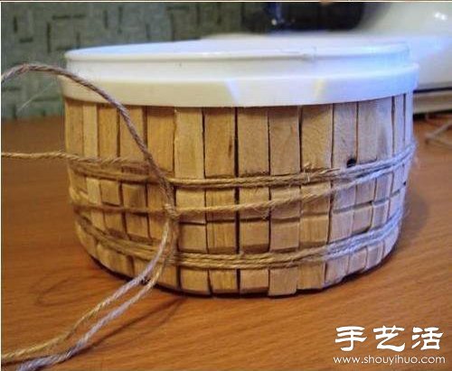 塑料桶废物利用手工制作提篮/篓子(图4)