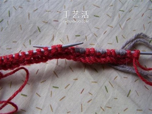 用棒针平针手工编织保暖拖鞋的方法图解(图7)