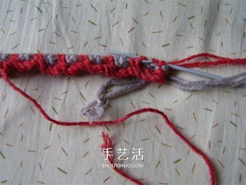 用棒针平针手工编织保暖拖鞋的方法图解(图11)