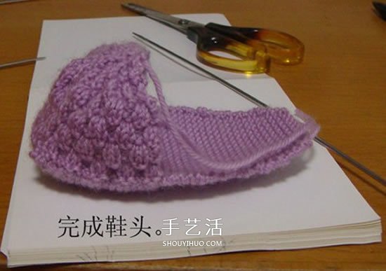 高鞋筒宝宝鞋子的织法 棒针编织婴儿保暖毛线鞋(图18)