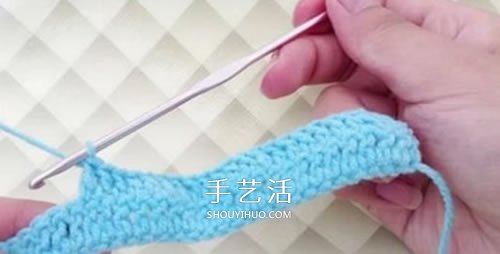 冬天看电视时保护脚 手工钩针编织保暖袜教程(图6)