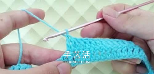冬天看电视时保护脚 手工钩针编织保暖袜教程(图7)