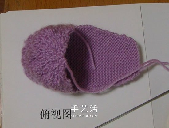 高鞋筒宝宝鞋子的织法 棒针编织婴儿保暖毛线鞋(图19)