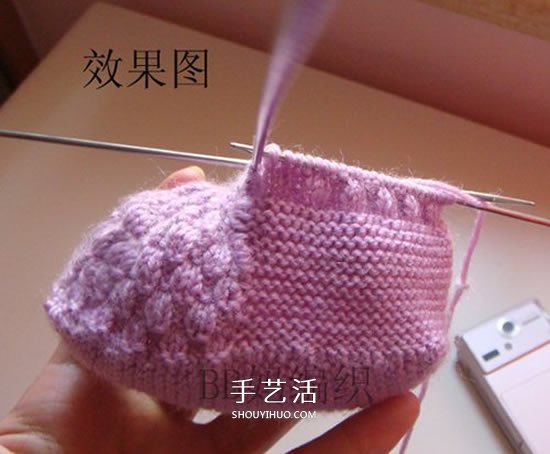 高鞋筒宝宝鞋子的织法 棒针编织婴儿保暖毛线鞋(图29)