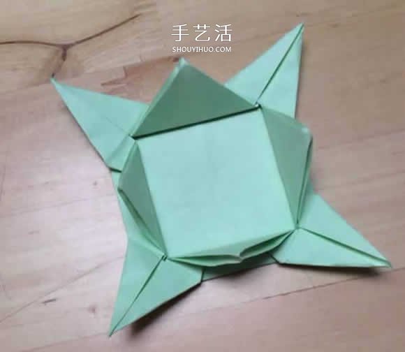 旋转纸陀螺怎么折图解 简单花型陀螺折纸教程(图18)