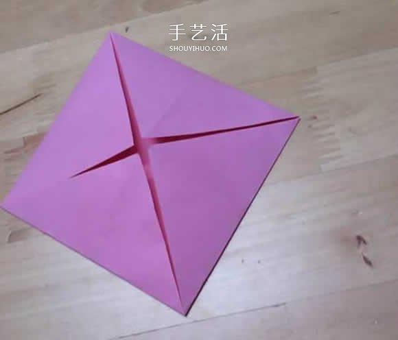 旋转纸陀螺怎么折图解 简单花型陀螺折纸教程(图20)
