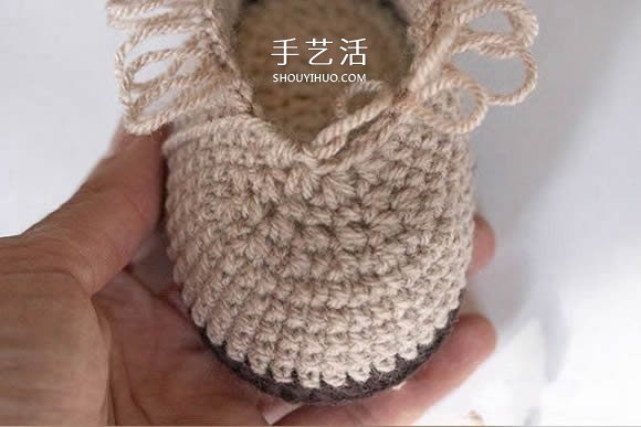 UGG风格宝宝鞋编织方法 钩针编织保暖婴儿鞋(图7)
