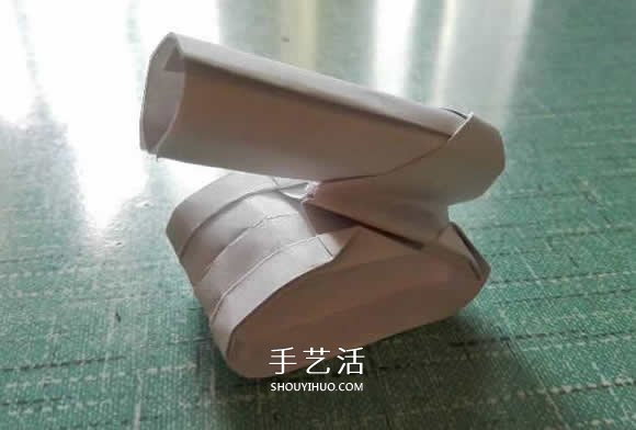 简单现代兵器折纸教程 可爱小坦克的折法图解(图22)