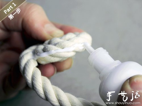 创意手工：编织绳手工DIY小清新花瓶(图1)