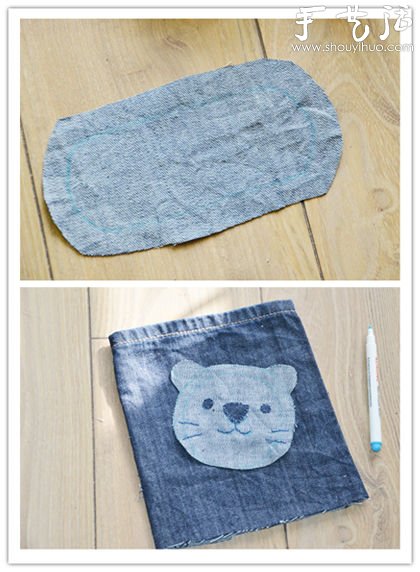 旧牛仔裤手工DIY“小狮子背包”(图3)