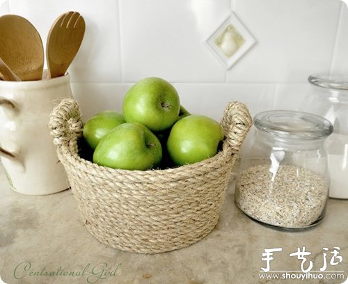 剑麻绳DIY漂亮的碗(图3)