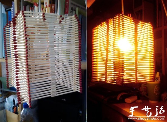 火柴手工DIY吊灯(图2)