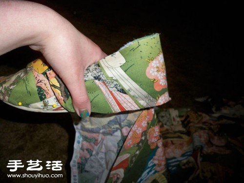 旧布鞋改造利用 DIY时尚田园风布艺美鞋(图3)