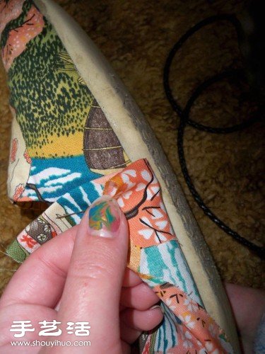 旧布鞋改造利用 DIY时尚田园风布艺美鞋(图4)