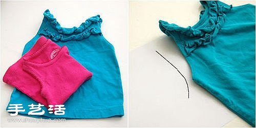 宝宝旧衣服改造教程 DIY简单的撞色宝宝衣(图1)
