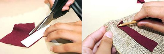 利用旧衣服和麻布DIY手工制作脚垫地毯教程(图2)
