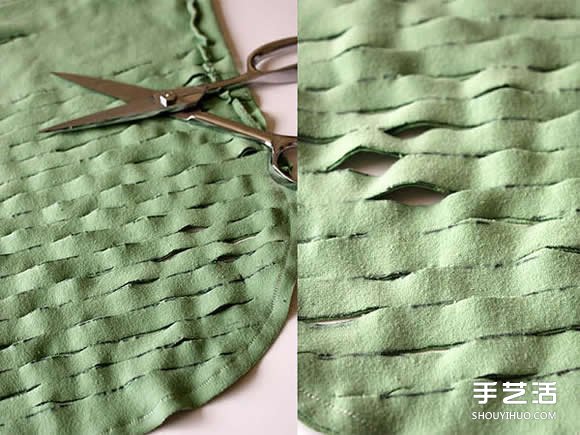 旧T恤改造网眼袋的方法 DIY网眼袋制作教程(图5)