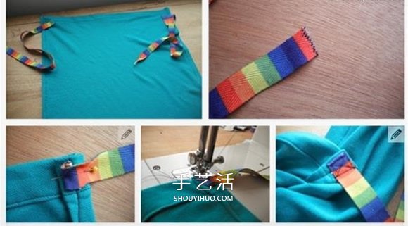 旧T恤改造厨房围裙图解 自制厨房围裙的制作方法(图5)