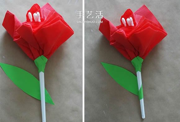 简单又漂亮餐巾纸花的做法(图4) 简单又漂亮餐巾纸花的做法(图4)