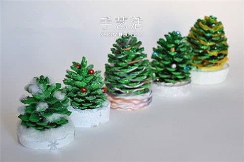 自制松果圣诞树装饰品的方法教程(图9)
