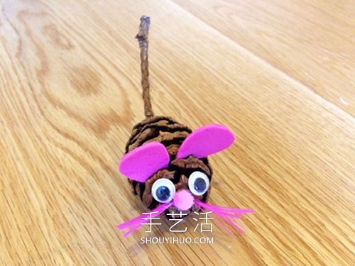 幼儿园松果手工制作 变身可爱小老鼠！(图5)