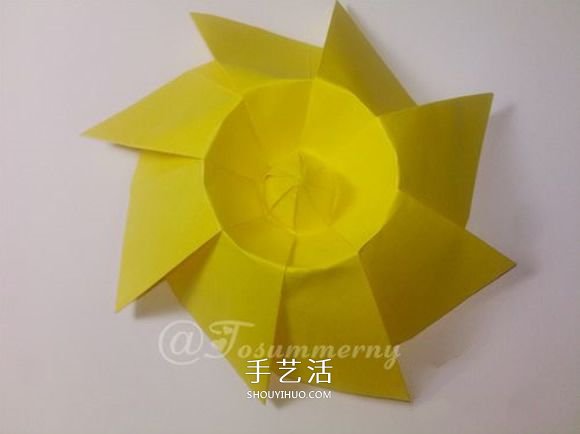 冬日里的暖阳!手工折纸立体太阳的折法图解(图11) 冬日里的暖阳!手工折纸立体太阳的折法图解(图11)
