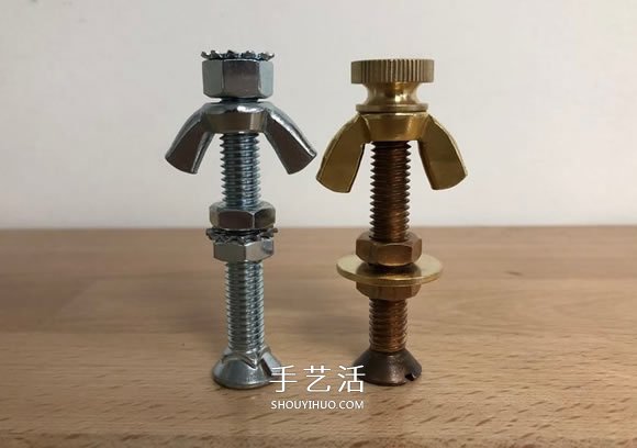 创意紧固件DIY！用螺丝螺帽制作国际象棋(图6)