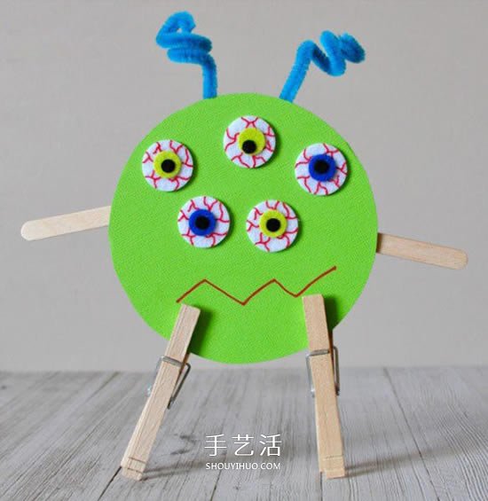 幼儿万圣节小怪物DIY 旧光盘废物利用做怪物(图3)