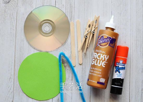 幼儿万圣节小怪物DIY 旧光盘废物利用做怪物(图1)