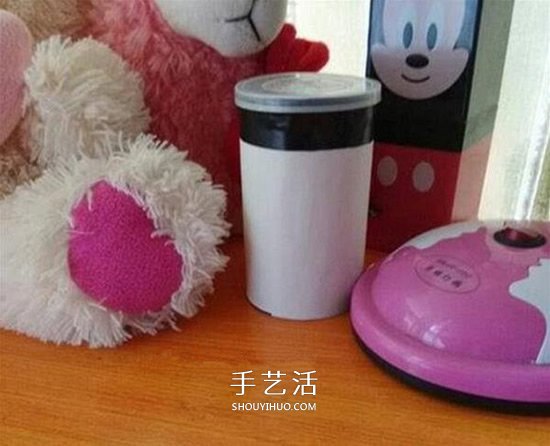 薯片桶废物利用DIY 手工制作简易存钱罐图解(图3)