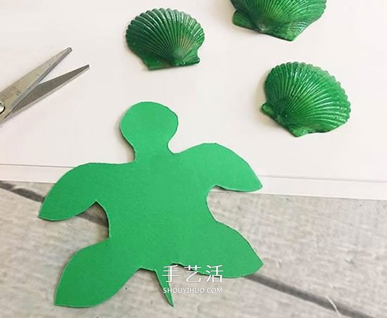 用贝壳做小乌龟的方法 幼儿手工制作小乌龟(图2)