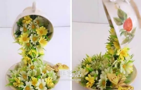 旧杯碟巧妙小改造 DIY制作精美的家居装饰摆件(图9)